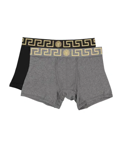 VERSACE VERSACE TWO-PACK LOGO-WAISTBAND BOXERS