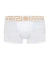 Versace Greca Waistband Boxer Briefs In White