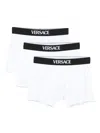 Versace Logo-waistband Boxers (pack Of Three) In White