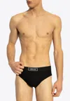 Versace 90s Vintage Logo Briefs In Black