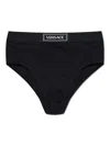 Versace Logo-waistband Briefs In Black