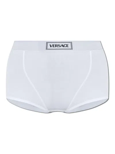 Versace Logo-waistband Briefs In White