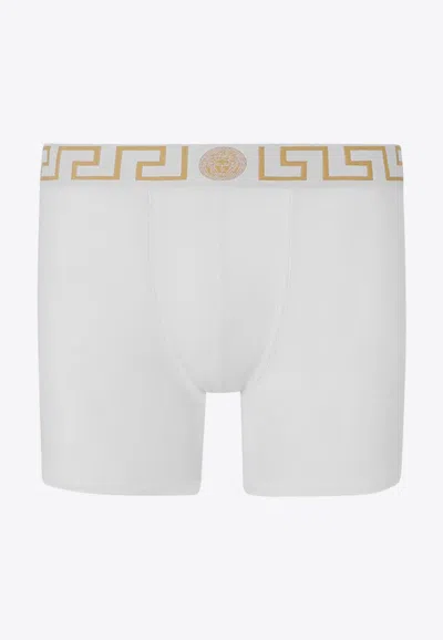 Versace Logo-waistband Briefs In White