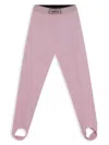 Versace Logo-waistband Leggings In Pink