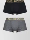 Versace Logo Waistband Stretch Hosiery Greek Key