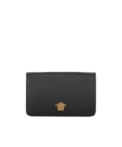Versace Logo Wallet In Black