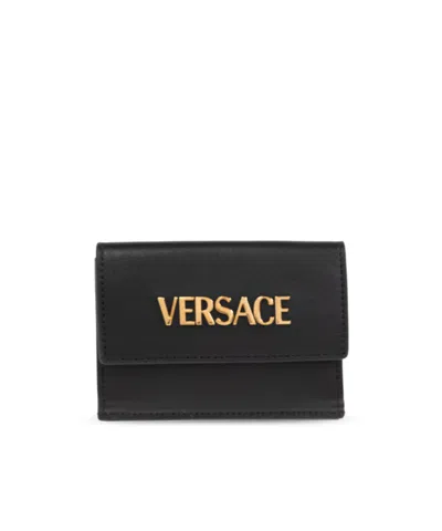Versace Logo Wallet In Black