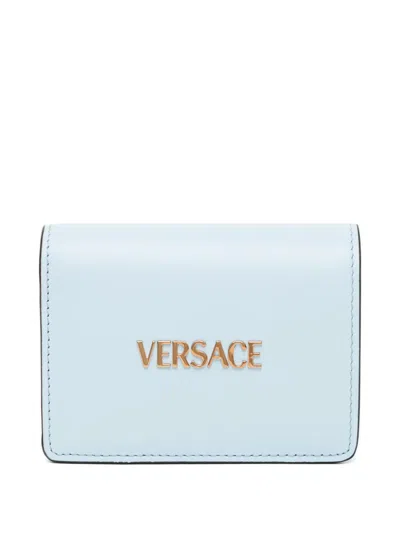 Versace Logo Wallet In Blue