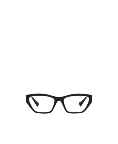 Versace Logo-arm Cat-eye Glasses In Black