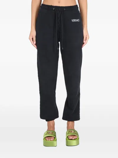 Versace Black Tracksuit Pants Woman Pants Black Size 2 Cotton
