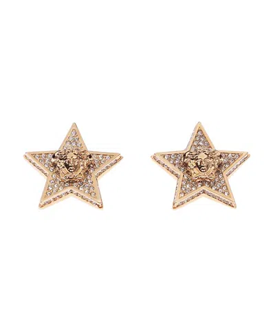 Versace Logoed Earrings In Gold