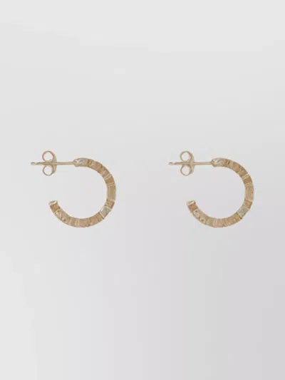 Versace Logoed Hoop Earrings For A Distinctive Touch In Gold