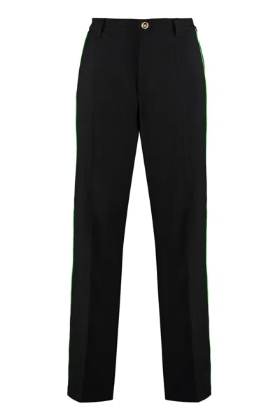Versace Men's Logoed Side Stripes Track-pants In Black