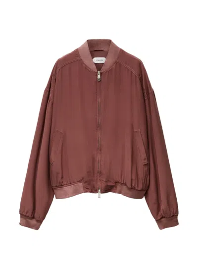 Versace Logo-embroidered Bomber Jacket In Brown