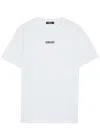 Versace White T-shirt With Lettering Logo On The Front In Cotton Man In White