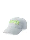 Versace Logo-embroidered Denim Baseball Cap In Gray