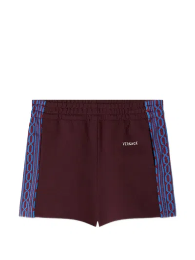 Versace Babies' Logo-embroidered Shorts In Brown