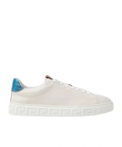 Versace Logo-patch Printed Sneakers In Neutral