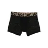 Versace Boxer With Logo Pattern In Black