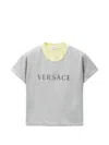 Versace Logo-print Layered-effect T-shirt In Gray