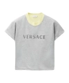 Versace Logo-print Layered-effect T-shirt In Gray