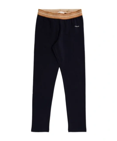 Versace Logo-print Leggings In Black