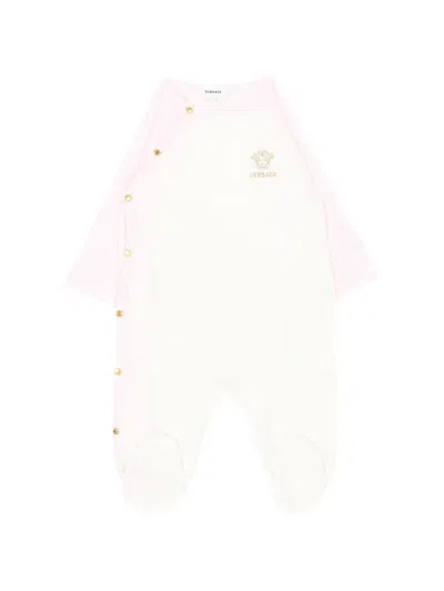 Versace Babies' Logo-print Pyjama In Neutral