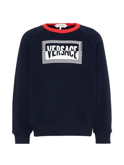 Versace Kids' Logo-print Sweatshirt In Black