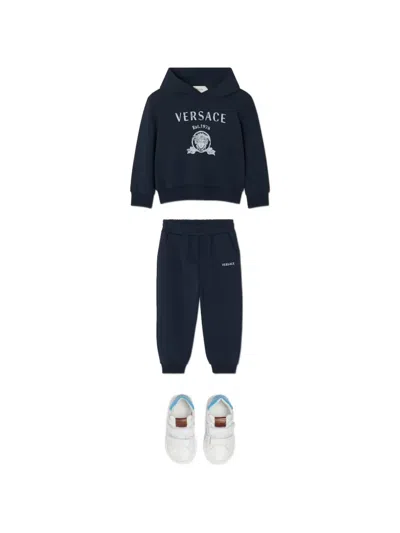 Versace Kids' Logo-print Track Pants In Blue