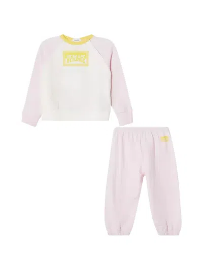Versace Babies' Logo-print Trouser Set (set Of Two) In Pink