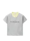 Versace Logo-print Layered-effect T-shirt In Gray