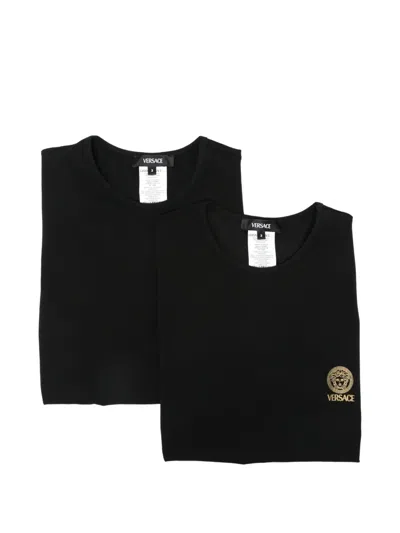 Versace Logo-print T-shirt (set Of Two) In Black
