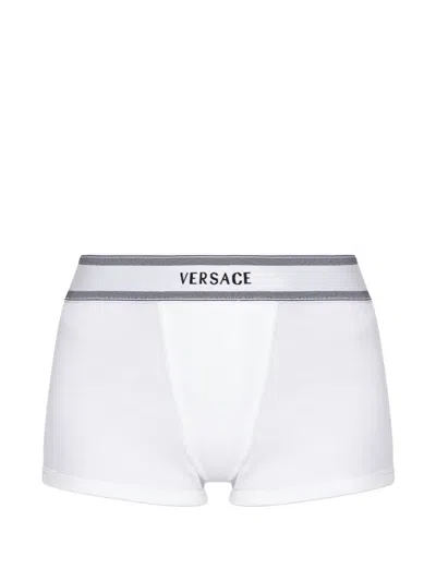 Versace Logo-waistband Briefs In White