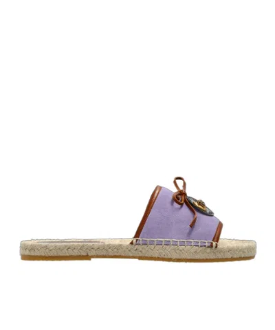 Versace Lola Medusa-charm Bow-detail Espadrilles In Purple