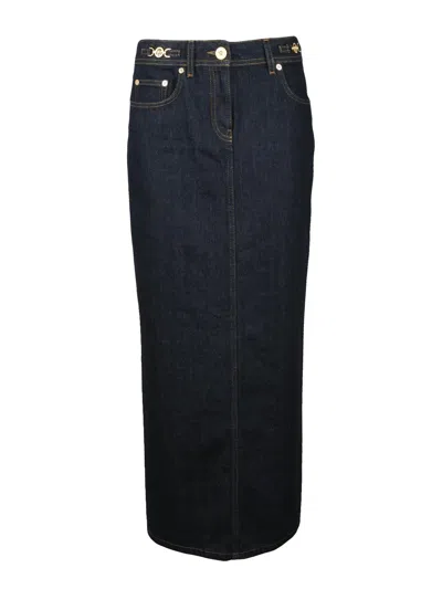 Versace Long Denim Skirt - Navy Blue