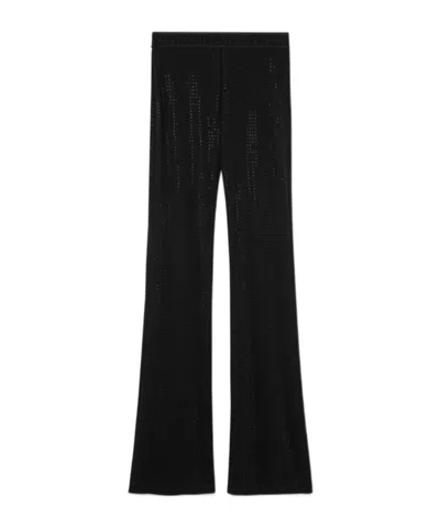 Versace Long Flared Casual Pants In Black