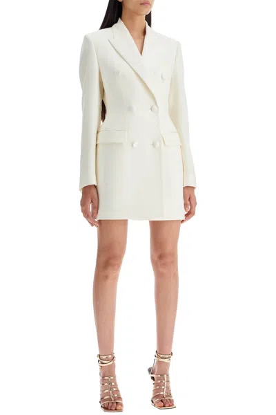 Versace Long Hourglass-shaped Smoking Jacket In White