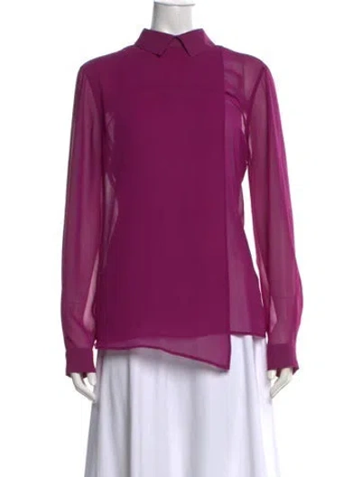 Pre-owned Versace Long Sleeve Blouse In Purple