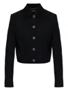 Versace Long-sleeve Buttoned Jacket In Black