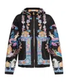 Versace Coral Theatre Hooded Jacket In Black