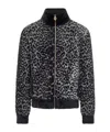 Versace Leopard-pattern Zip-up Sweatshirt In Black