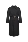 Versace Wild Cats Gabardine Trench Coat In Black