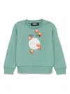 Versace Long Sleeve Cotton Sweatshirt In 绿色