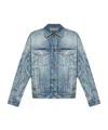 Versace Long Sleeve Denim Jacket In Black