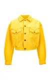 Versace Long-sleeve Denim Jacket In Yellow