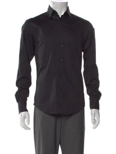 Pre-owned Versace Long Sleeve Dress Shirt In Black