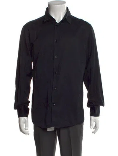 Pre-owned Versace Long Sleeve Dress Shirt In Black