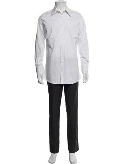 Pre-owned Versace Long Sleeve Dress Shirt In White