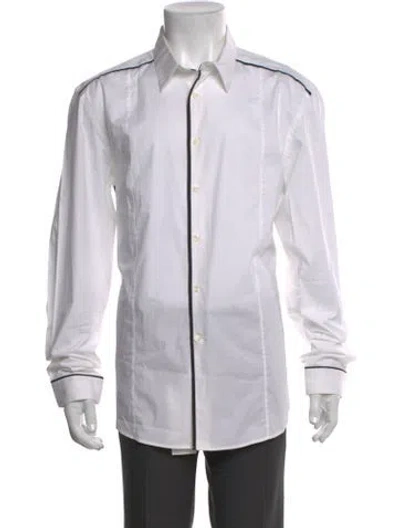 Pre-owned Versace Long Sleeve Dress Shirt In White