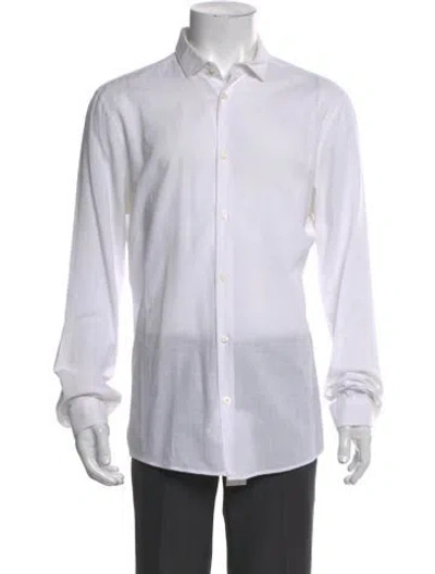 Pre-owned Versace Long Sleeve Dress Shirt In White